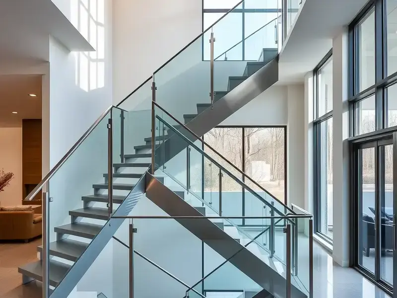 Modern custom metal staircase with sleek minimalist design