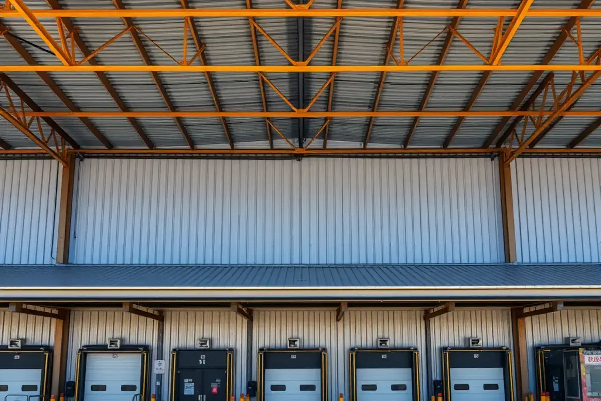 Complete commercial warehouse steel structure installation