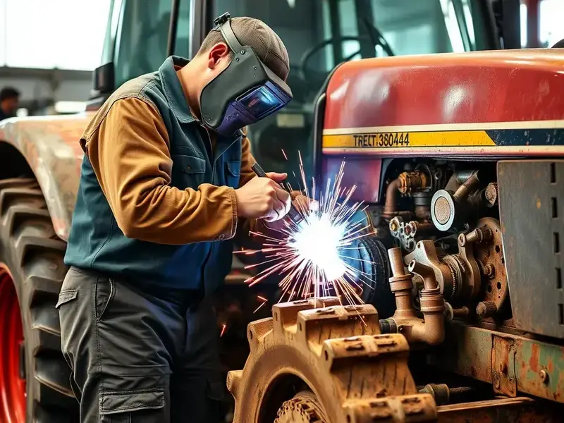 Heavy equipment repair and welding on agricultural machinery