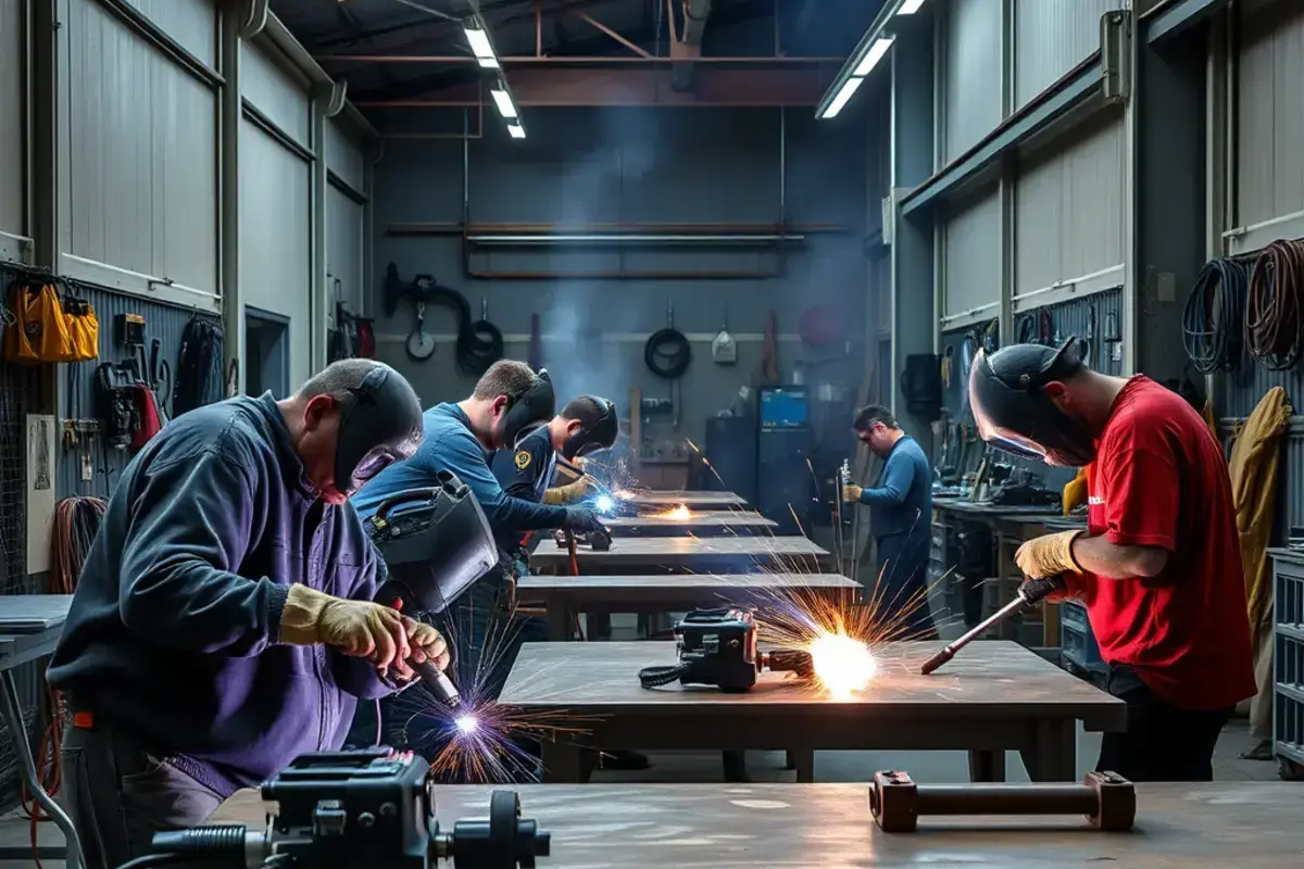 Mc Cullough Welding shop showing certified welders at work with modern equipment